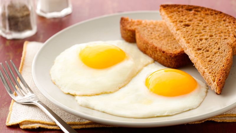 Sunny Side Up Served With Toast